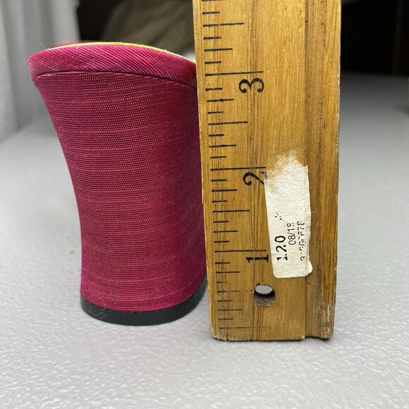 NWT Vintage Statutes Sandals 80s 90s Rainbow Fabric Strappy 3" Block Heel Size 9 - Picture 7 of 7